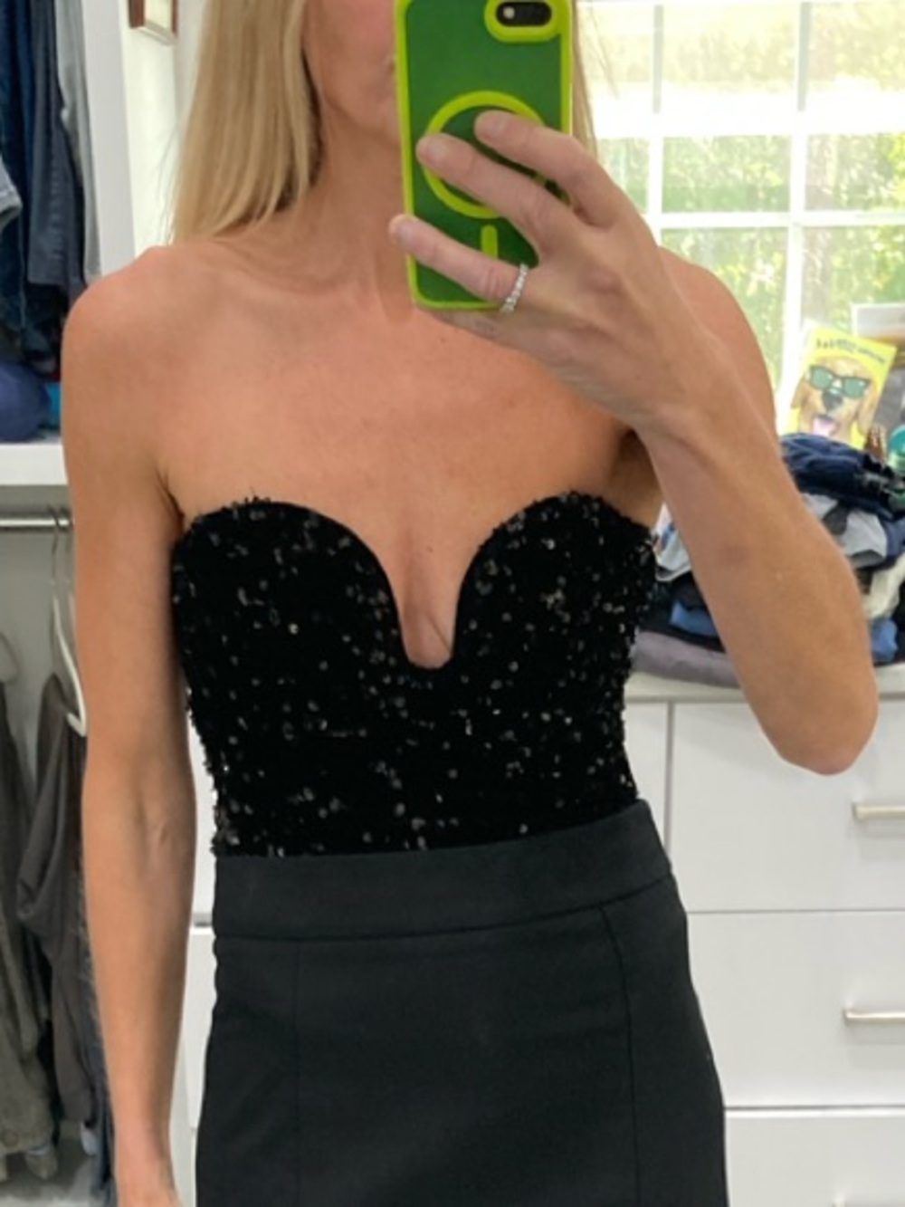 H&M Black Strapless Sparkly Bodysuit